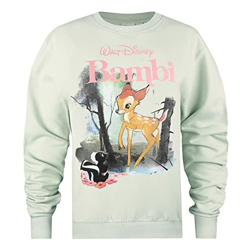Cotton Soul Disney Bambi Forest - Sudadera con cuello redondo para mujer, color salvia, verde...