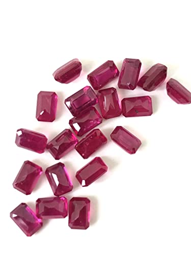 Tgsc Luster Ruby Octagon Shape Cut Faceted Loose Gemstone Size 4X3 Mm, 5X3 Mm, 5X4 Mm, 6X4 Mm, 7X5 Mm, 8X6 Mm, 9X7 Mm, 10X8 Mm, 11X9 Mm & 12X10 Mm Aaa Grade Quality Loose Gemstone Best For Making Jewelry (8X6 Mm) #TOP3