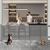 Picture of Huafly 158 Inch Retractable Baby Gates Extra Wide, no Drilling Baby Gates for Large Openings, Child Gates, Safety Gates, Extra Long Dog Gates on Doorways, Stairs, Outdoor, Indoor (Gray, 158 Inch)
