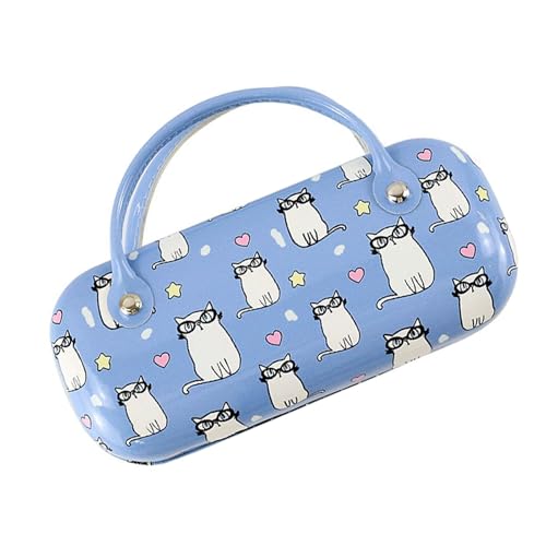 KMGDM メガネケース 収納 取っ手付き 仕事用 日常使用 授業 オフィス メガネホルダー プロテクター 眼鏡ケース, ブルー, 15.8x7.1cm KMGDM メガネケース 収納 取っ手付き 仕事用 日常使用 授業 オフィス メガネホルダー プロテクター 眼鏡ケース, ブルー, 15.8x7.1cm