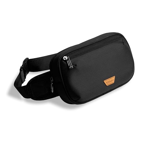 Image of Elmira Waist Bag for Men Women - Fanny Pack for Men Sling Bag for Men Chest Bag Crossbody Side Passport Travel Shoulder Small Waist Pouch for Mobile Cash (Black, WST-001A)