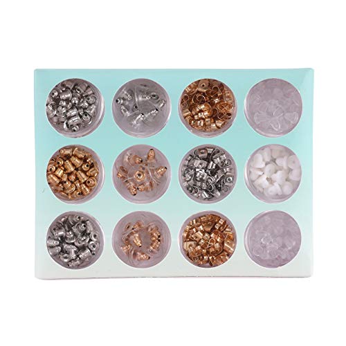 Fire beetle Earring Backs for Earring Making Supplies,12 Boxes 480Pcs Earring Backings Kit,Bullet Earring Back Butterfly Earring Backs Bullet Clutch Earring Backs for Studs