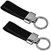 Produktbild 2er Set Eleganter Schlüsselanhänger aus Echtleder - 12,8 x 3,5 x 1cm - Geburtstagsgeschenk für Männer und Frauen - Ideal für ihren Schlüsselbund Lederband - Farbe: schwarz
