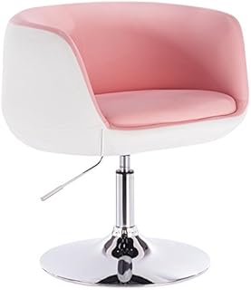 WOLTU Bar Stool Rosa+White Bar Chair Breakfast Dining Stool for Kitchen Dressing Stool Counter Stool with Back & Arms Leatherette Exterior/Adjustable Swivel Gas Lift/Steel Base