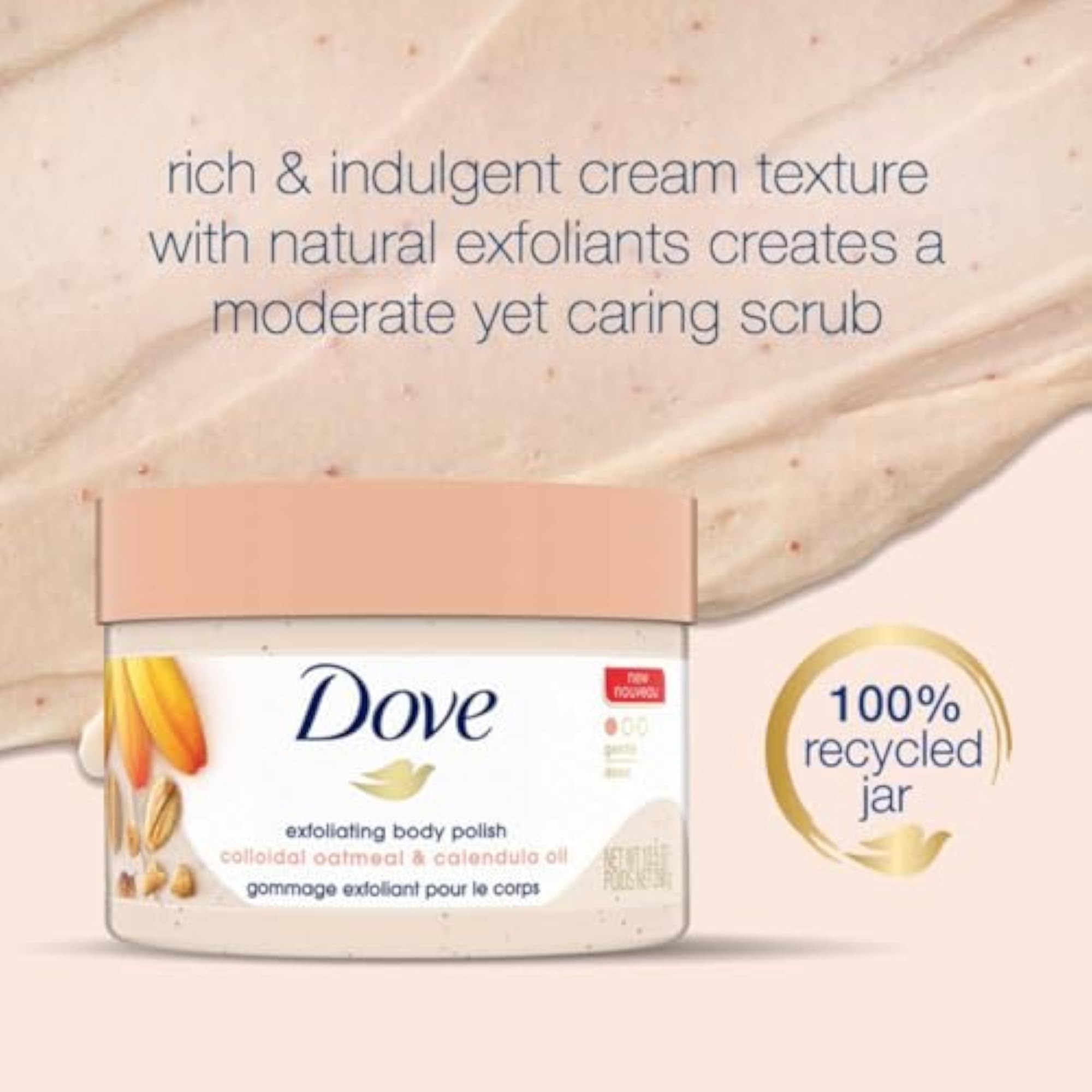 Exfoliating Body Polish Scrub with Oatmeal & Calendula Oil