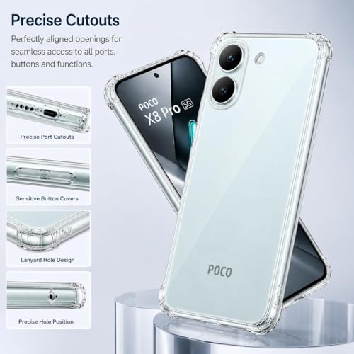 Image of Transparent Crystal Clear Soft TPU Shockproof Back Cover Case for Redmi Turbo 5 5G - Scratch Resistant