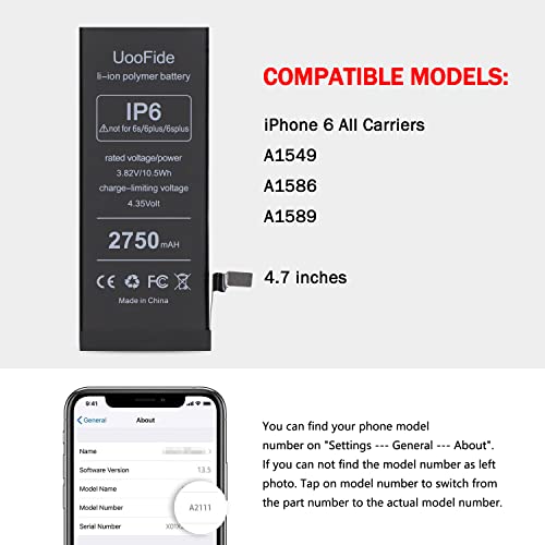 Uoofide B-A-IPHONE 6 Upgraded Battery For Iphone 6 thumb #6