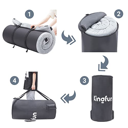 Kingfun-3-Inch-CertiPUR-US-Memory-Foam-Camping-Mattress-Waterproof-Roll-up-Sleeping-Pad-for-Adults-Comfortable-Thick-Floor-Sleeping-Mats-for-Car-Truck-Tent-with-Removable-Travel-Bag