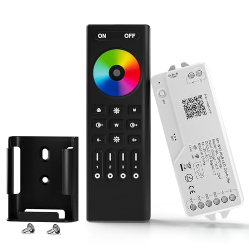 Image of BTF-LIGHTING 2.4G WiFi DR03W RGB SPI Controller RC03RF RF Remote Tuya APP /Smart Life /Google Home /Alexa Control Support WS2812B WS2811 WS2813 WS2815 etc LED Strip STA Mode