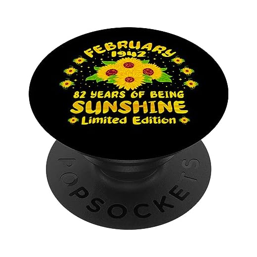 82 cumpleaños 82 años amante del girasol nacido en febrero 1942 PopSockets PopGrip Intercambiable
