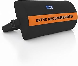 BackGood D-Shaped Lumbar Support Roll | Ortho Designed Memory Foam | 5-Year Warranty | Lower Back Pain, Sciatica, Spinal Alignment | Medical Grade Back Support Cushion, Lumbar Roll Cushion (Black)