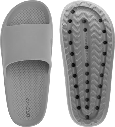 Image of BRONAX Arch Support Slides for Women and Mens | Cushioned Thick Sole Pain Relief Slippers