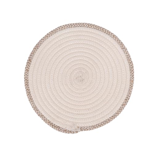 Image of DENOVA Cotton Rope Trivet for Hot Pots and Pans (Cream & Natural Mixed line (Pack of 2)