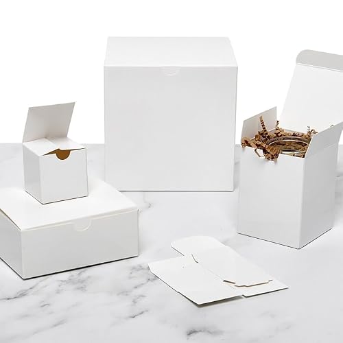 Paper Mart 100ea - 3 X 3 X 6 White High Gloss Gift Box Width 3\"