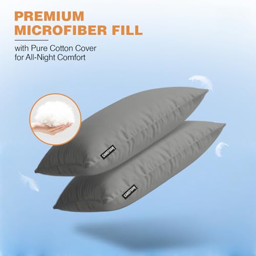 Image of CareFoam Height Adjustable Microfiber Sleeping Pillows - Set of 2 | 16 inch x 24 inch| Soft, Supportive & Washable | Ideal for Back, Side & Stomach Sleepers | White