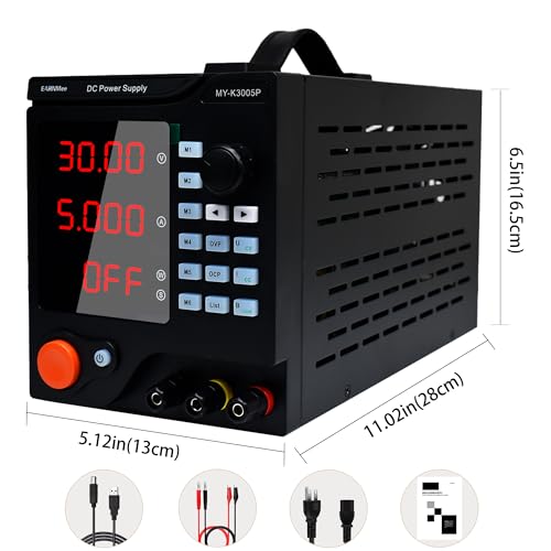 Image of DC Power Supply Variable,30V 5A Adjustable,Programmable DC Power Supply with USB Software, Regulated DC Bench Power Supply with Output Switch High Precision 4-Digit LED Display