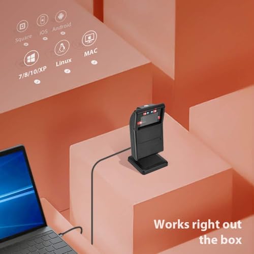 Image of MUNBYN Desktop Barcode Scanner, Omnidirectional Barcode Scanner, 1D 2D QR Barcode Scanner Wired, Hands-Free USB Barcode Reader for Supermarket, Restaurant, Retailers, Bookstore