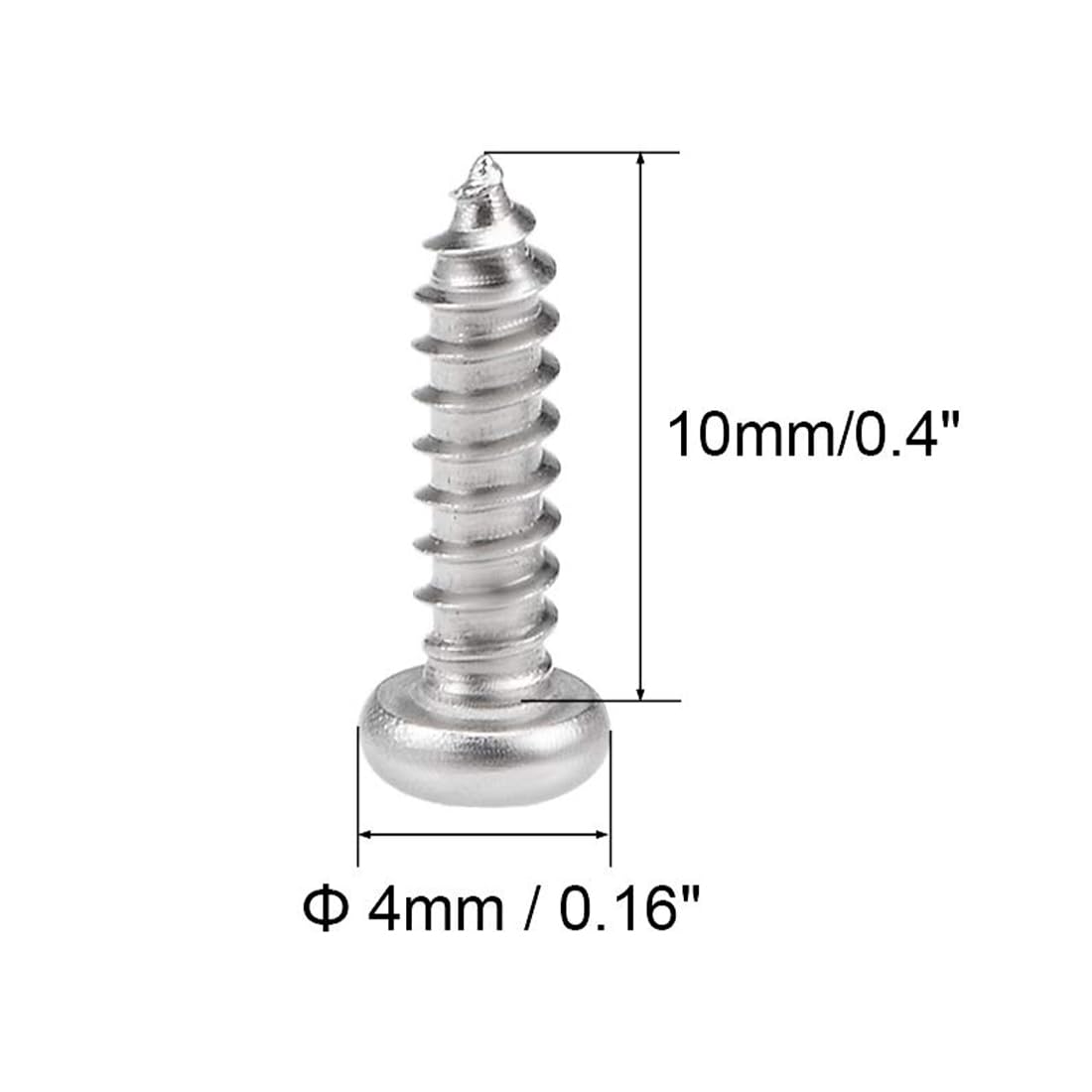 TA-VIGOR 50Pcs Self Tapping Screws, M2.6 Phillips Pan Head Screw, 10mm Round Head Tapping Screws - Image 2
