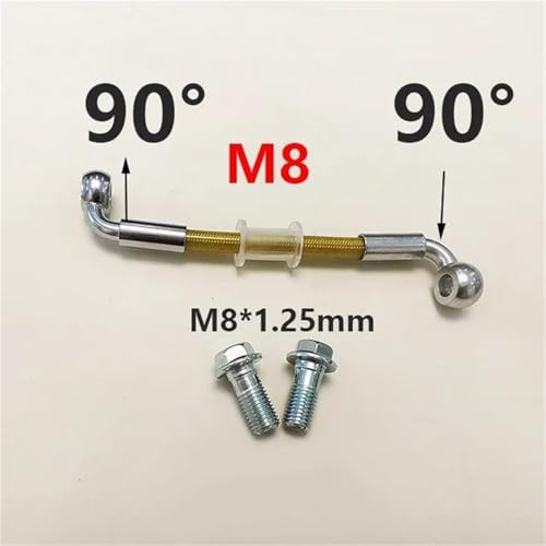 Durite de frein tressée moto pour raccord banjo M8 28 degrés 300cm