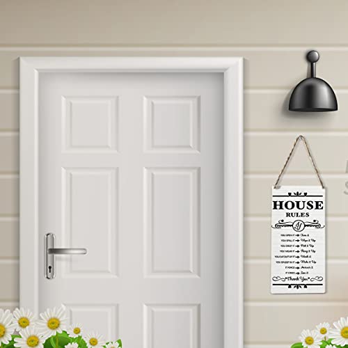 Rustic Wood Sign House Rules Sign Farmhouse Home Family House Wall Décor House Warming Gifts New Home Hanging Wall Sign Wooden Wall Art Decor Decorative Plaque Sign For Home Bedroom Living Room Decor #TOP4