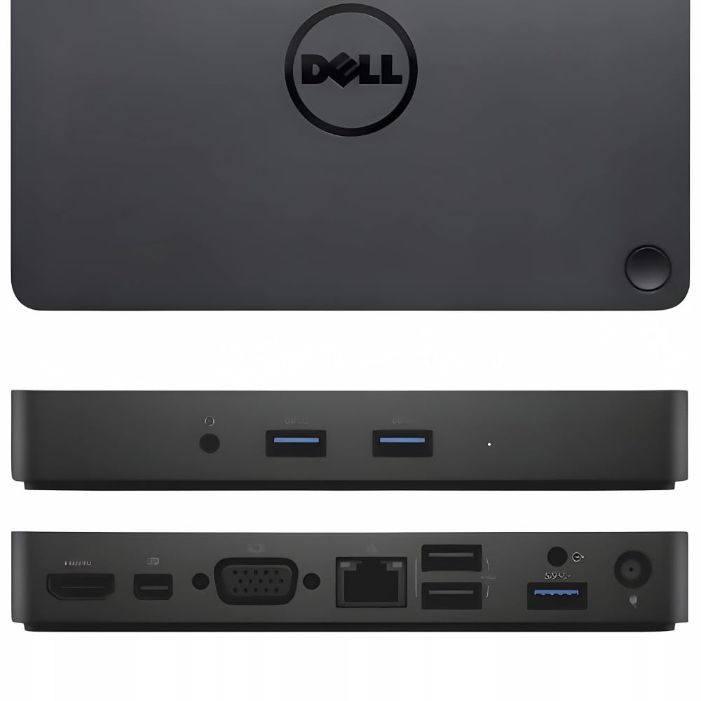 Dell WD15 Station d'accueil USB-C Noire pour Ordinateur, Ordinateur Portable et MacBook Pro avec Port USB-C et connectivité Ethernet