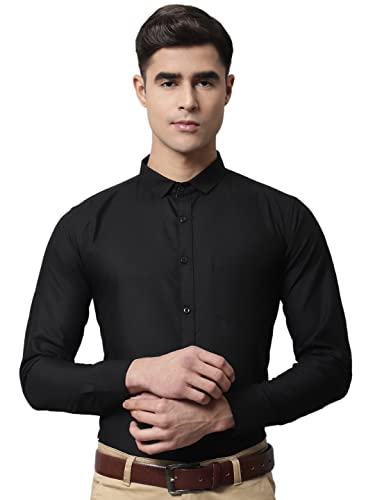 Image of Majestic Man Slim Fit Solid Cotton Blend Formal Shirt for Men