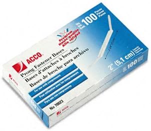 ACCO Premium Two-Piece Paper Fasteners BASE,PRONG,F/FSTNR,2" CAP (Pack of15)