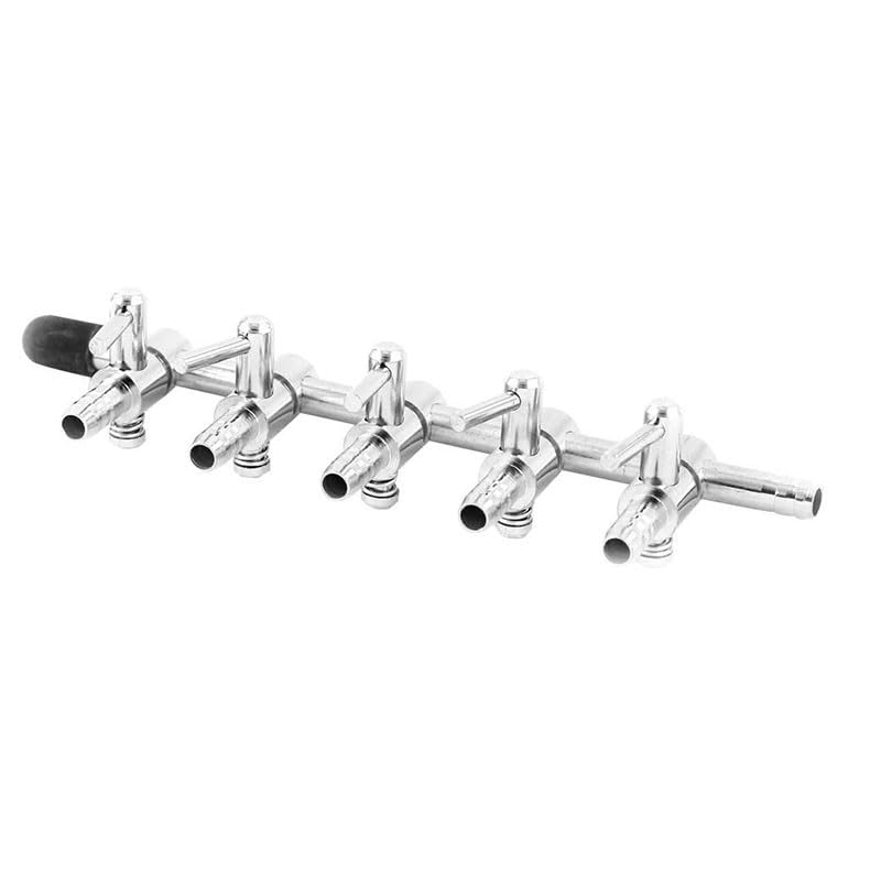 5 Way Air Flow Splitter Lever Control Valve Handy Air Control Valve for Aquarium Fish Tank, Pack of 1