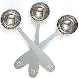 Apace Living Tea Scoop (Set of 3) - Stainless Steel Measuring Spoons for Loose Leaf Tea, Coffee and More (L, Silver)