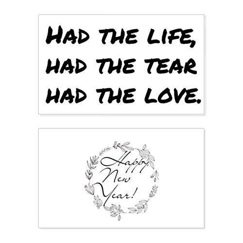 Tarjeta de poesía con frase en inglés que inspira amor y superación para el año nuevo