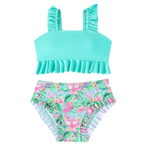 Tankini fille 3 pièces rose pour la piscine et les vacances d'été à la plage