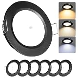 CamperXlite LED Einbaustrahler 12V Spot 3CCT 76mm 3W Schwarz,6 Pcs