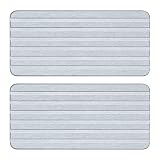 Parutta 2 Pack Water Absorbing Stone Tray with Grooves for Sink, Diatomaceous Earth Stone Coaster, B