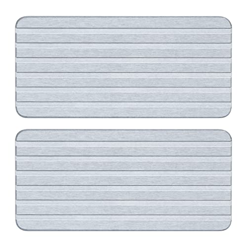 Parutta 2 Pack Water Absorbing Stone Tray With Grooves For Sink, Diatomaceous Earth Stone Coaster, Bathroom Sink Fast Drying Stone For Soap Dish Soap Holder, Light Grey #TOP2