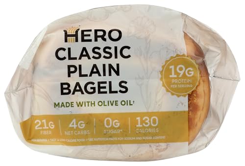 Hero Bread, Bagels Plain Classic, 13.2 Ounce