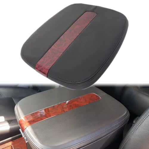 GXARTS Leather Center Console Lid Armrest Cover Replacement Black #196Compatible with Cadillac Escalade 2007 2008 2009 2010 2011 2012 2013 2014(Leather Part Only)