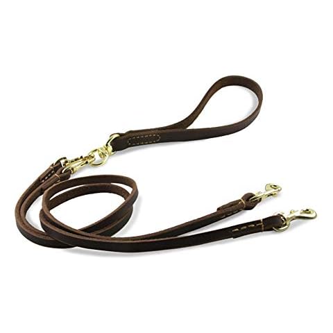Tineer Correa de Cuero de Doble Perro con Asa Desmontable Cover