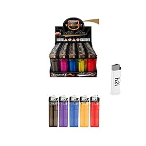 h2i Einwegfeuerzeuge Feuerzeuge 100 Stück, bunt mit Reibrad, Feuerzeug im Kassendisplay mit 5 Farben, Feuerzeug…
