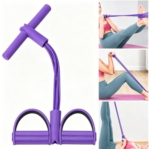 6-Tube Pedal Resistance Bands with Handles and Foot Pedals