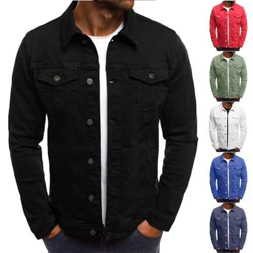 NUSGEAR Cazadora Vaquera Hombre Chaqueta Vaquera Para Hombres, Estilo Motero, Estilo Vaquero, Informal, Abrigo De Camionero, Jacket Clásica, Chaqueta Vintage, Blusa, Entretiempo Abrigo Vaquera Hombre