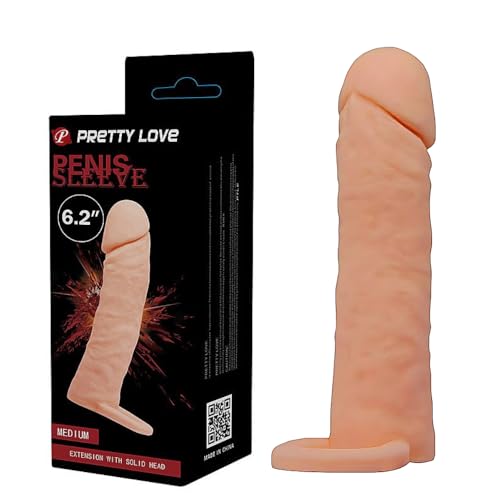 Capa Peniana Extensora com Anel para Escroto 16cm x 4cm em Cyberskin Tamanho Penetrável 12cm x 3,2cm