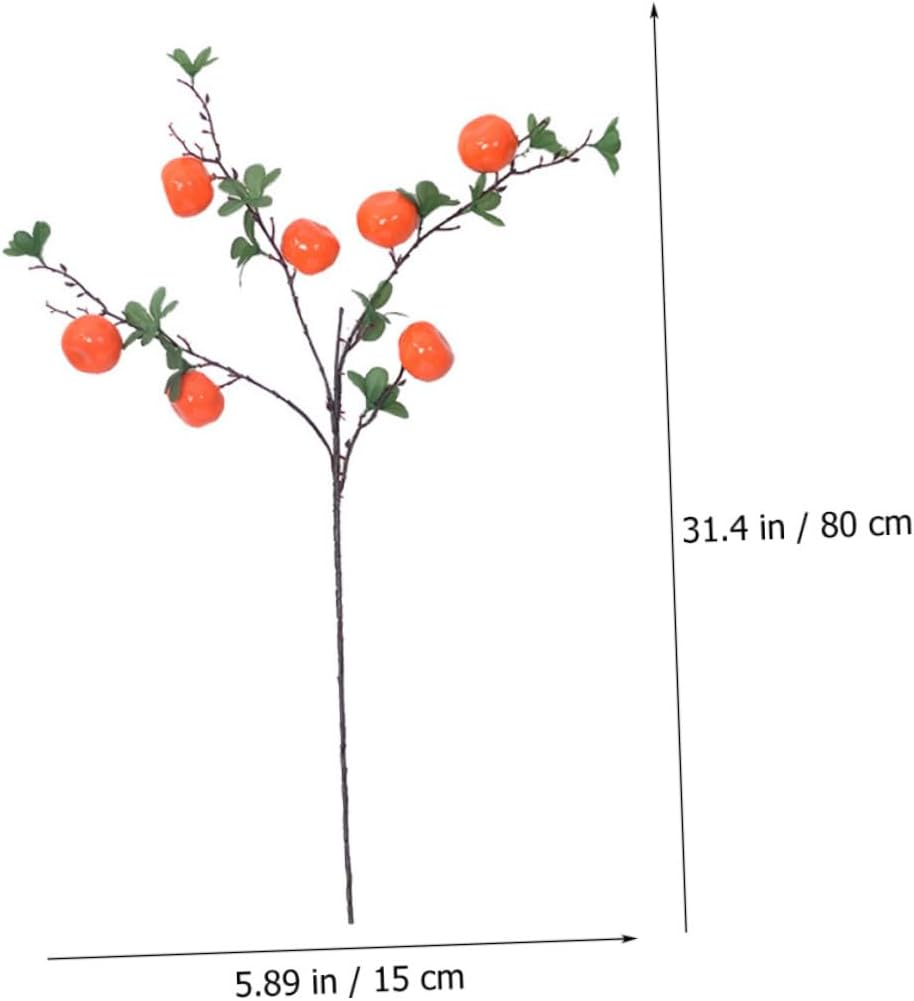 Artificial Orange Branch Ornaments 7-Head Simulation Fruit Decor Lifelike Fake Orange for Living Room New Year Home Decoration