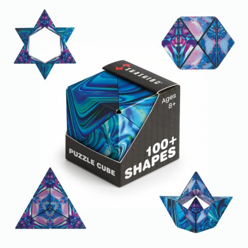 Shashibo Sensory Fidget Toy for Adults & Kids, Stress Relief Fidget Toy for Adults, Teens & Kids, Cool Fidget Toys for Desk, Classroom Must Have, Sensory Shape Shifting Cube, 100+ Possible Shapes