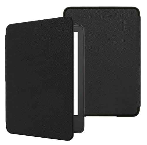 TOKILO Case for All-New Kindle 6" eReader (11th Gen, 2022 Release), Ultra Lightweight Slim PU Leather Protective Cover with Auto Wake/Sleep, Incompatible with iPad Samsung 6" eBook-Reader, Black
