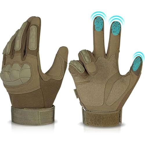 KUMGIM Tactical Motorcycle Gloves with Knuckle Protection Touchscreen