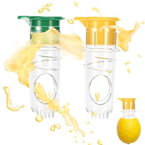 Zikenis Zitronenpresse,2 Stück Zitronenpresse Klein Set,Saftpresse Manuell,Limettenpresse Lemon Squeezer Handpresse, Zitronenausgießer,Für Orangen, Zitronen und andere Zitrusfrüchte(Gelb und Grün)
