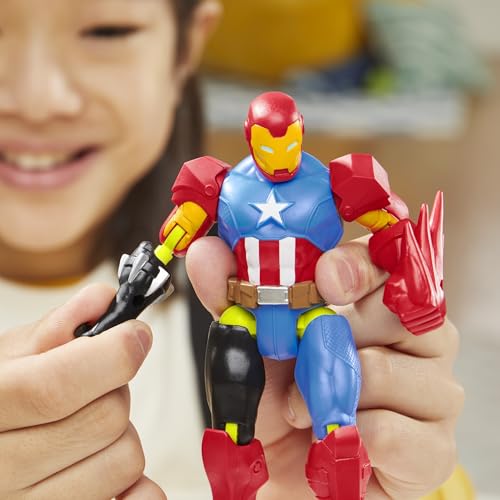 Avengers MixMashers Marvel, Figurine d'action Iron Man à mélanger, à Combiner avec Accessoires, à Collectionner Dès 4 Ans