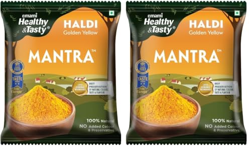 Image of Emami Healthy & Tasty Mantra Haldi (Turmeric) Powder (500 grams) | 100% Natural | Ground Using Cryo Grinding Technology | Retains Maximum Essential Oils |No Added Colour and Preservatives (Pack of 2)