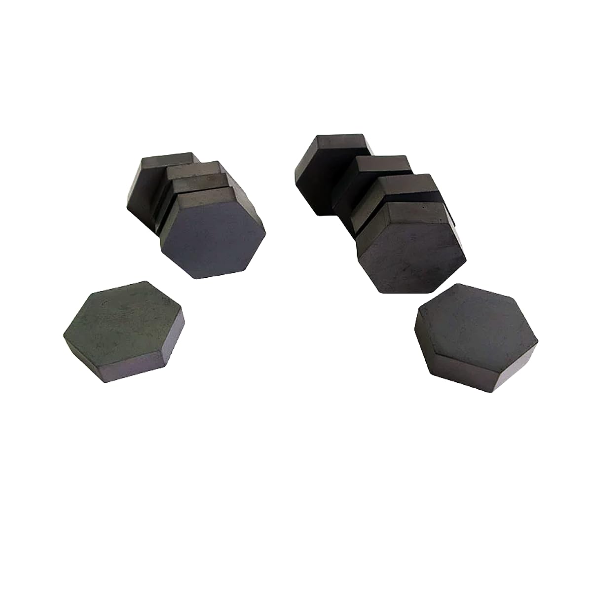 Plaque céramique en carbure de silicium - 10 plaques hexagonales (30 mm) for applications à haute température(30mmx3mm)