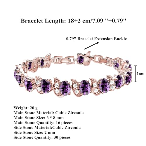 Image of LMXXVJ Fashion Tennis Bracelet Created Emerald White Gold Plated Charm Bracelet Gifts Jewelry for Women